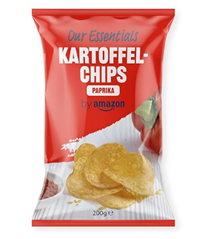 Bild zu Our Essentials by Amazon Kartoffelchips Paprika, 200g für 1,18€ (statt 1,39€)