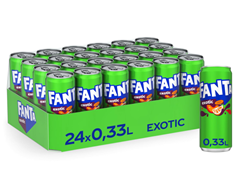 Bild zu 24x Fanta Exotic spritzig-erfrischendes Softgetränk (24x330ml) für 14,69€ (Vergleich: 21,98€)