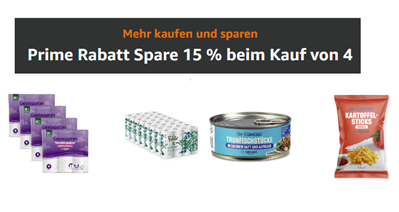 Bild zu [für Prime Mitglieder] Amazon: 15% Rabatt beim Kauf von 4 Produkten des täglichen Bedarfs