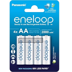 Bild zu 4er Pack Eneloop, AA/Mignon NI-MH Akkus (Mindestens 2.000 mAh) für 10,92€ (Vergleich: 15,94€)