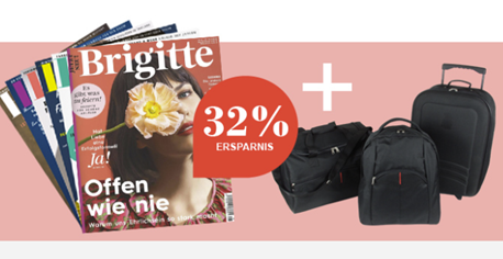 Bild zu 6 x Brigitte testen + 3teiliges Reisetaschen-Set für 16,50€