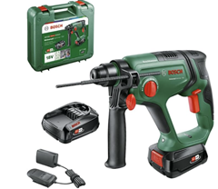 Bild zu Bosch Akku-Bohrhammer UniversalHammer 18V (2x Akkus 2,5 Ah; 18 Volt System; zum Bohren, Hammerbohren, Meißeln und Schrauben; im Koffer) für 124,46€ (VG: 161,92€)