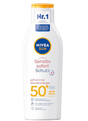 Bild zu NIVEA SUN Sensitiv Sofortschutz Sonnenlotion LSF 50+ (200 ml) für 5,91€ (Vergleich: 10,99€)