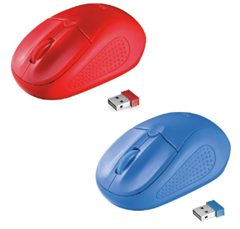 Bild zu Trust Primo Kabellose Optische Maus USB 1600 DPI blau oder rot für je 6€ (Vergleich: 14,66€)