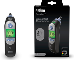 Bild zu Braun ThermoScan 7 Ohrthermometer schwarz für 40,98€ (Vergleich: 55,99€)