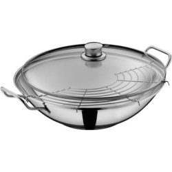 Bild zu WMF Wok Pfanne Taiwan, 36cm, Edelstahl inkl. Glasdeckel für 49,99€ (VG: 72,70€)