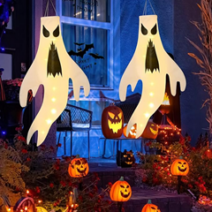 Bild zu Solpex Halloween Ghost Windsäcke 2 Stück (leuchten mit Batterien) für 8,39€