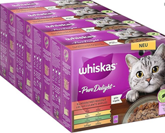 Bild zu Whiskas 1+ Katzenfutter Pure Delight Klassische Auswahl in Gelee, 12x85g (4 Packungen) für 17,24€ (VG: 22,95€)