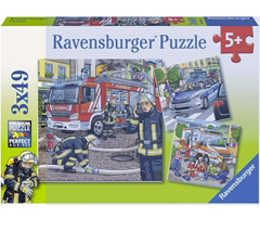 Bild zu 3 Puzzle mit je 49 Teilen: Ravensburger Kinderpuzzle – 09335 Helfer in der Not für 7,19€