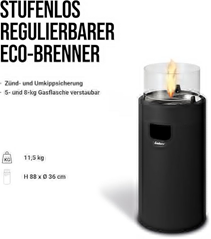 Bild zu Enders Terrassenfeuer NOVA LED M BLACK, Gas Terrassenfeuer mit Ambientebeleuchtungen für 90€