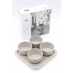 Bild zu 2x das 4er Pack Staub Desert- / Dipschalen Set inkl. Tabletta aus Keramik, Grau für 14,99€ (VG: 29,99€)