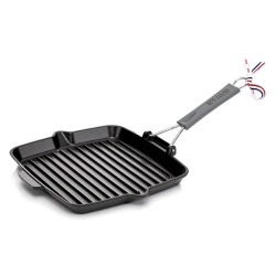 Bild zu STAUB Grill Pans 24cm Grillplatte / Grillpfanne mit Klappgriff aus Gusseisen für 45,94€ (Vergleich: 77,41€)