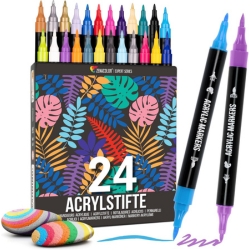 Bild zu 24er Pack Zenacolor Acrylstifte mit feiner Spitze und Pinsel für 9,99€ (VG: 20,81€)