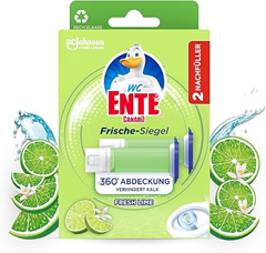 Bild zu WC-Ente Frische-Siegel Nachfüller, körbchenloser WC-Reiniger, 12 Gel WC-Steine, Limone Duft, 1er Pack (2 x 36 ml) für 2,39€