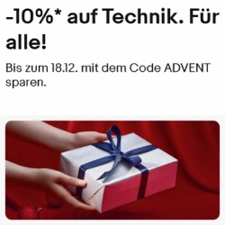 Bild zu eBay: 10% Rabatt auf ausgewählte Technik