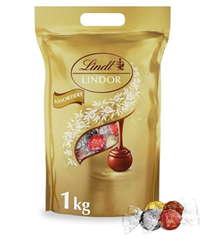 Bild zu Lindt LINDOR Schokoladen Kugeln Klassische Mischung | ca. 80 Schokoladen Kugeln (Vollmilch, Weiß, Dunkel 60%, Haselnuss) | Großpackung, 1kg