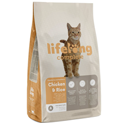 Bild zu Amazon-Marke: Lifelong – Complete Komplett Trockenfutter für ausgewachsene Katzen, Huhn und Reis, 3kg, 1er-Pack für 6,90€