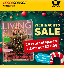 Bild zu 12 Ausgaben “LIVING AT HOME” für 52,80€ + 50€ Gutschein als Prämie