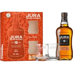 Bild zu Jura Single Malt 10 Whisky, 0,7L inkl. zwei Gläsern (Design 2022) für 20,89€ (Vergleich: 32,71€)