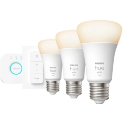 Bild zu Philips Hue White E27 1100lm Bluetooth Starter Kit – 3 Lampen, Bridge, Dimmschalter für 64,90€ (Vergleich: 74,99€)