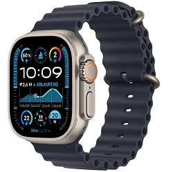 Bild zu Apple Watch Ultra 2 LTE 49mm Titanium Natur Ocean Armband Marine MX4D3FD/A für 749€ (Vergleich: 808,99€)