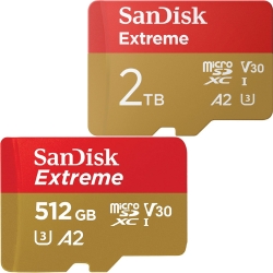 Bild zu SanDisk Extreme microSDXC UHS-I Speicherkarte 512 GB für 36,99€ (Vergleich: 49,88€) oder 2TB für 178,99€ (statt 280€)