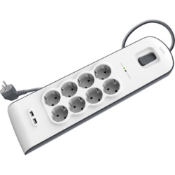 Bild zu Belkin 8-fach Steckdosenleiste mit Überspannungsschutz und 2 USB-Anschlüssen für 25,99€ (Vergleich: 31,98€)