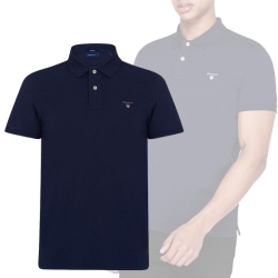 Bild zu GANT Regular Fit Shield Piqué Poloshirt, Blau für 39,99€ (Vergleich: 70€)