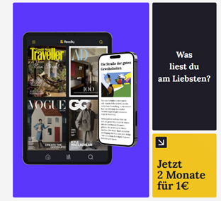 Bild zu Readly: 2 Monate für 1€ (8.000 Magazine & Zeitungen. Unbegrenzter Zugriff. Eine App.)